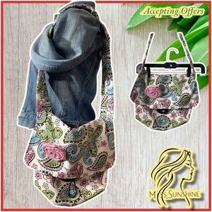 Unique - handmade - Multicolor Paisley Women's messenger style Bag